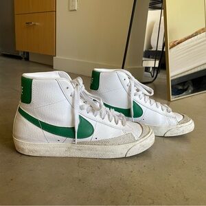 Nike White and Green Athletic Shoes